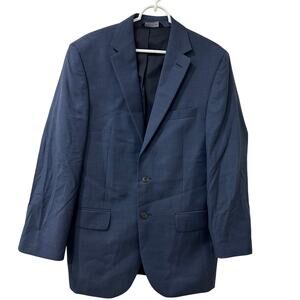 Joseph A. Bank Travelers Mens Sz 41 R Blue 100% Wool Suit Jacket Blazer Office